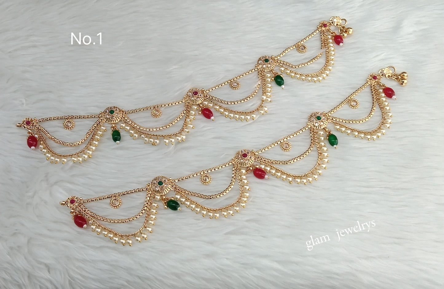 Antique Gold Anklets Jhanjar Payal Indian Jewellery  Set