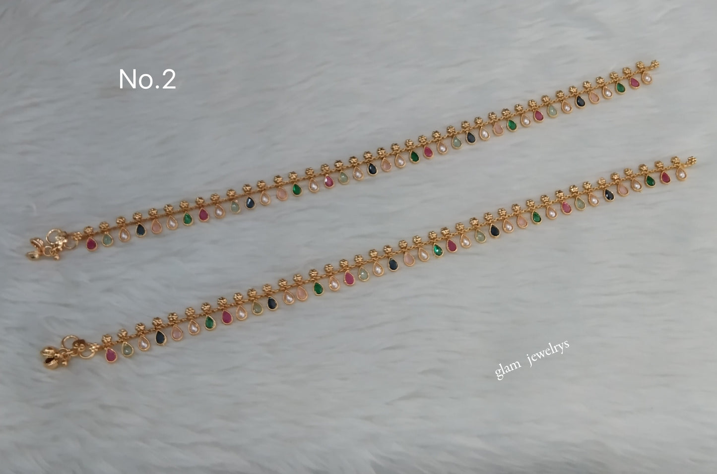 Gold Anklets Jhanjar Payal Indian Jewellery  Set