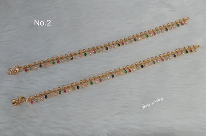 Gold Anklets Jhanjar Payal Indian Jewellery  Set