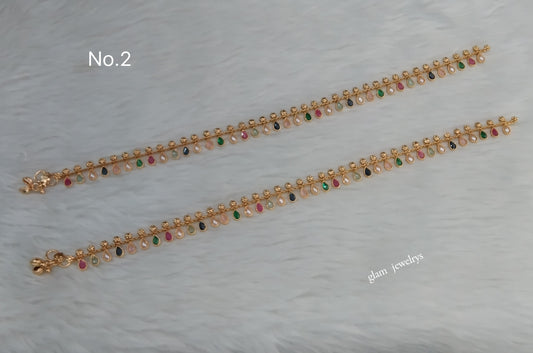 Gold Anklets Jhanjar Payal Indian Jewellery  Set