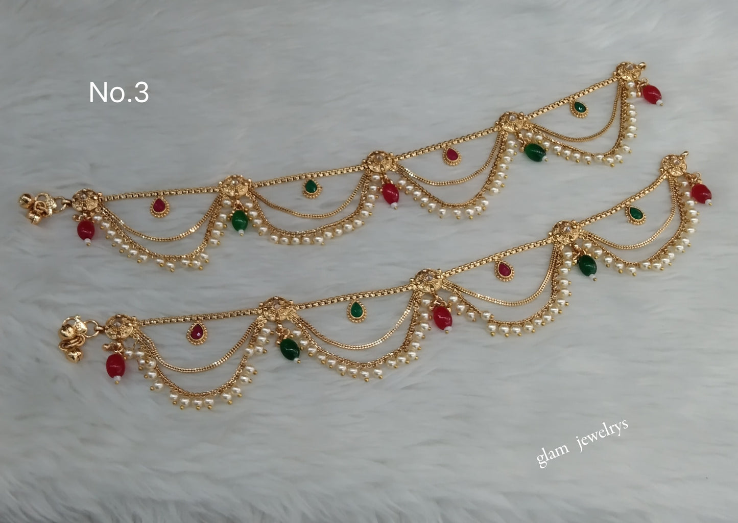 Antique Gold Anklets Jhanjar Payal Indian Jewellery  Set