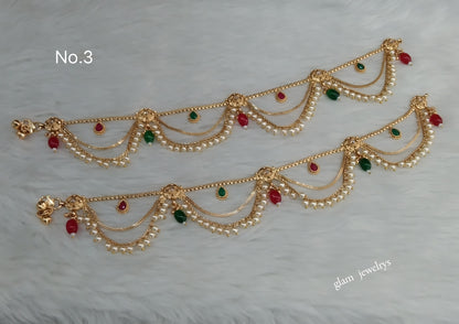 Antique Gold Anklets Jhanjar Payal Indian Jewellery  Set