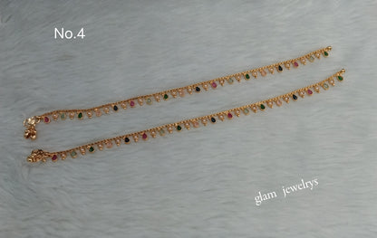 Gold Anklets Jhanjar Payal Indian Jewellery  Set