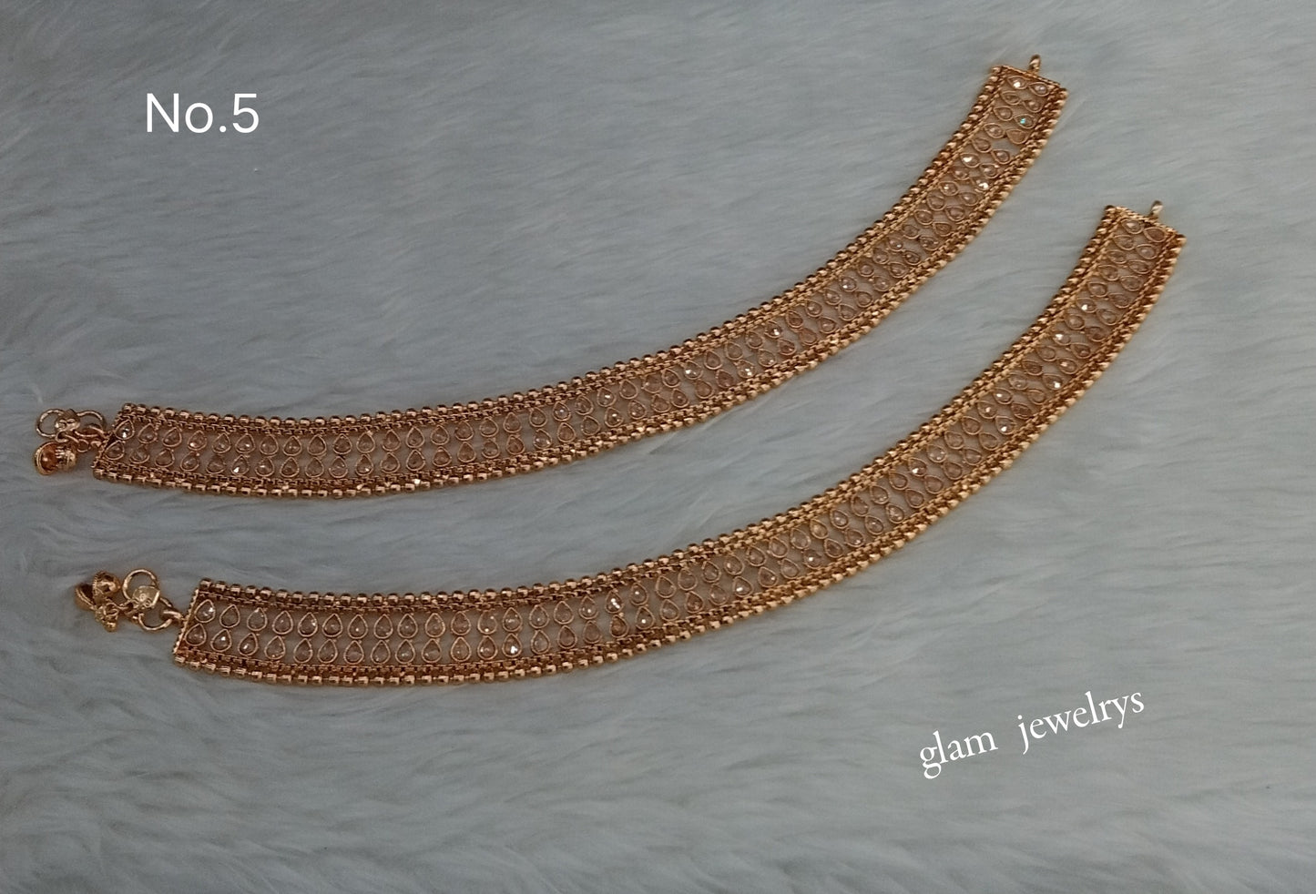 Gold Anklets Jhanjar Payal Indian Jewellery  Set