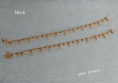 Gold Anklets Jhanjar Payal Indian Jewellery  Set