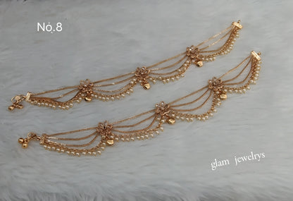 Antique Gold Anklets Jhanjar Payal Indian Jewellery  Set