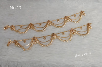 Antique Gold Anklets Jhanjar Payal Indian Jewellery  Set