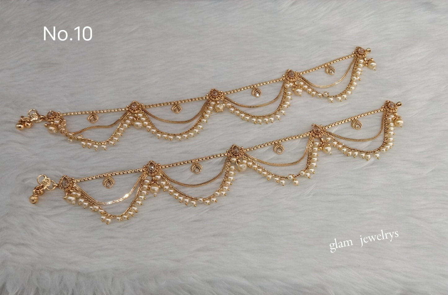 Antique Gold Anklets Jhanjar Payal Indian Jewellery  Set