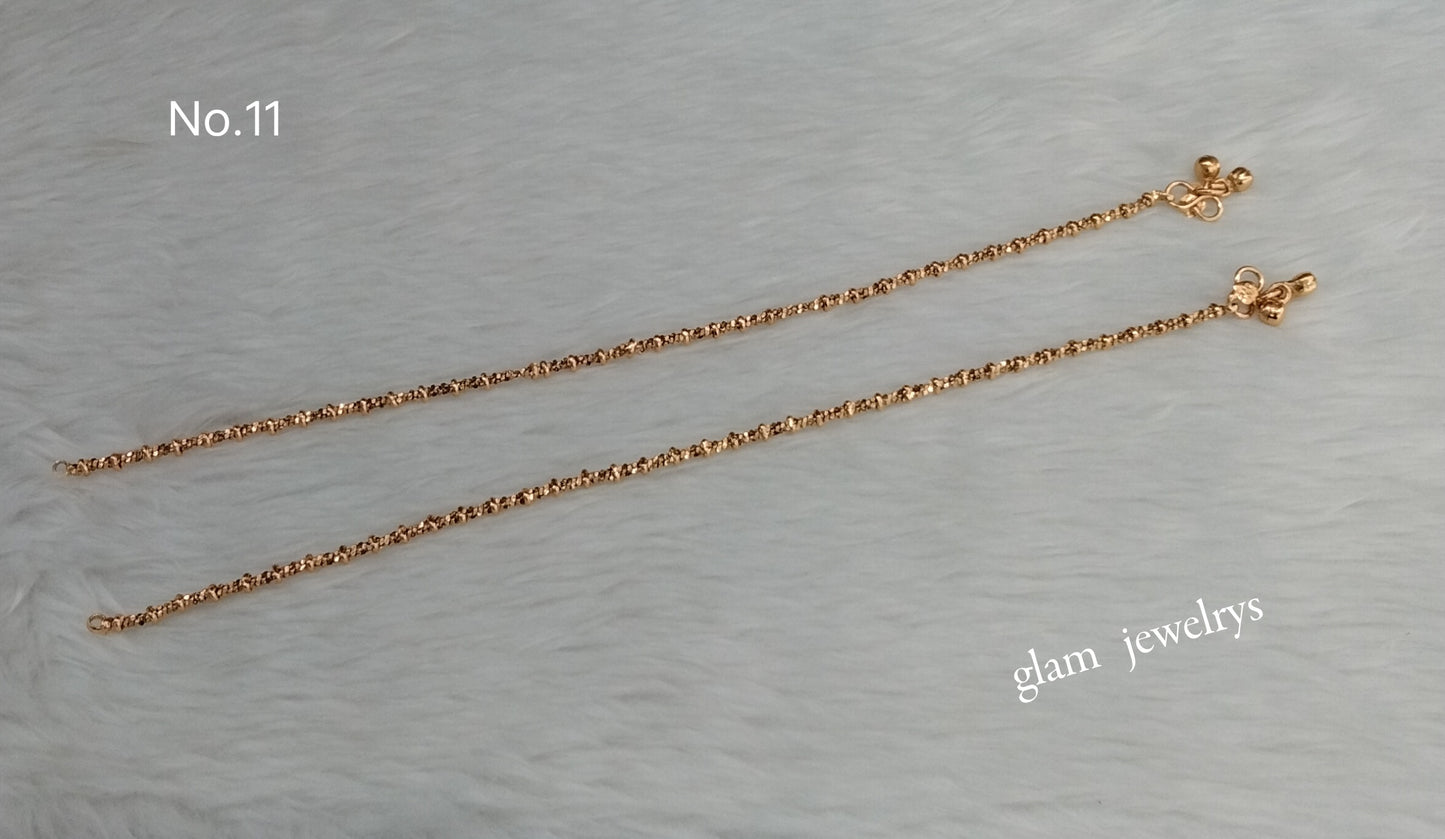 Gold Anklets Jhanjar Payal Indian Jewellery  Set