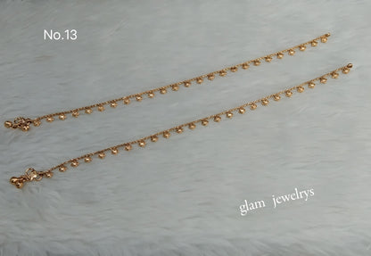 Gold Anklets Jhanjar Payal Indian Jewellery  Set