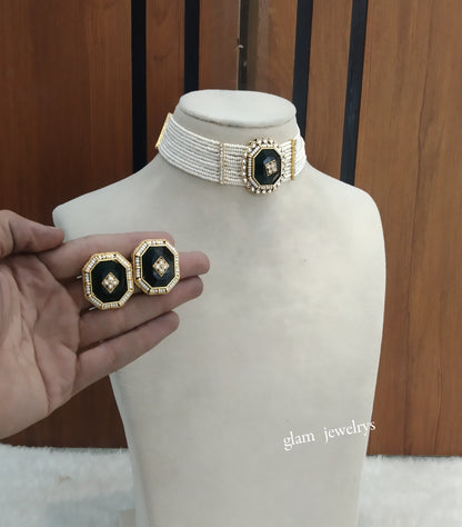 Green Kundan Choker Indian jewellery Eman sets