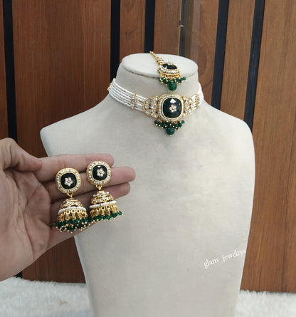 Green Kundan Choker Indian jewellery Asma  sets