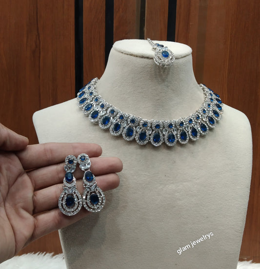 Silver Blue Necklace Eden sets