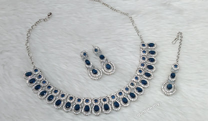 Silver Blue Necklace Eden sets