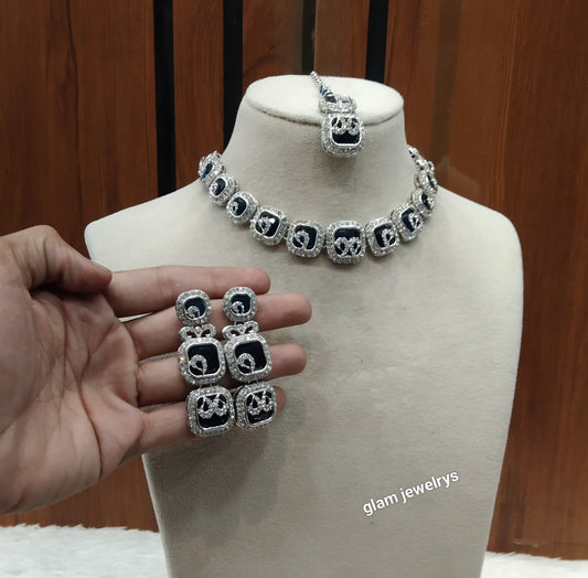Silver Blue Necklace Hallie sets