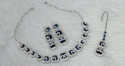 Silver Blue Necklace Hallie sets