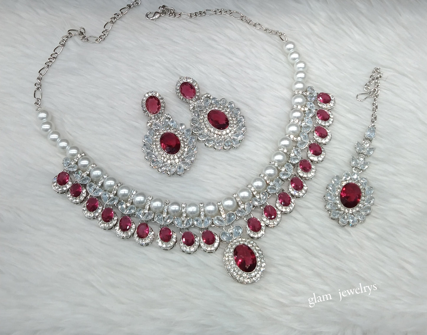 Silver Ruby Necklace Molly sets