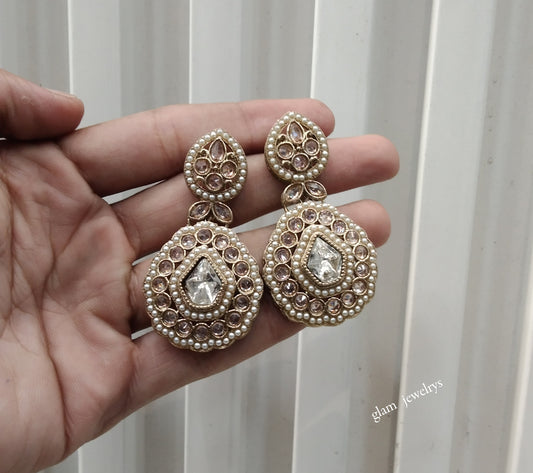 Antique Gold Bollywood Indian Ida Earrings
