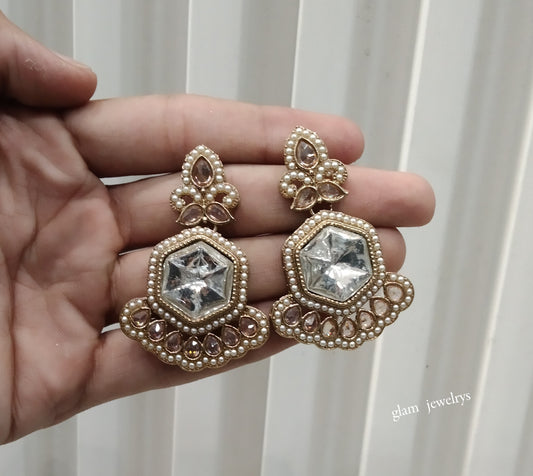 Antique Gold Bollywood Indian Ida Earrings