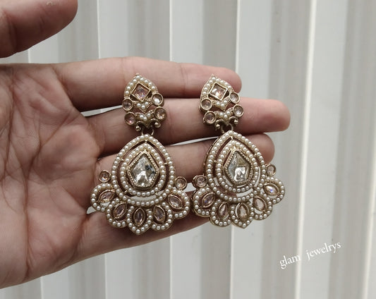 Antique Gold Bollywood Indian Ida Earrings
