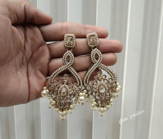 Antique Gold Bollywood Indian Edna Earrings