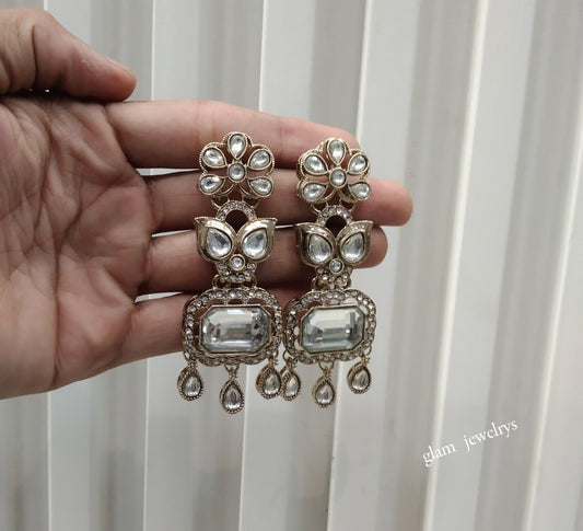 Antique Gold Bollywood Indian Dora Earrings