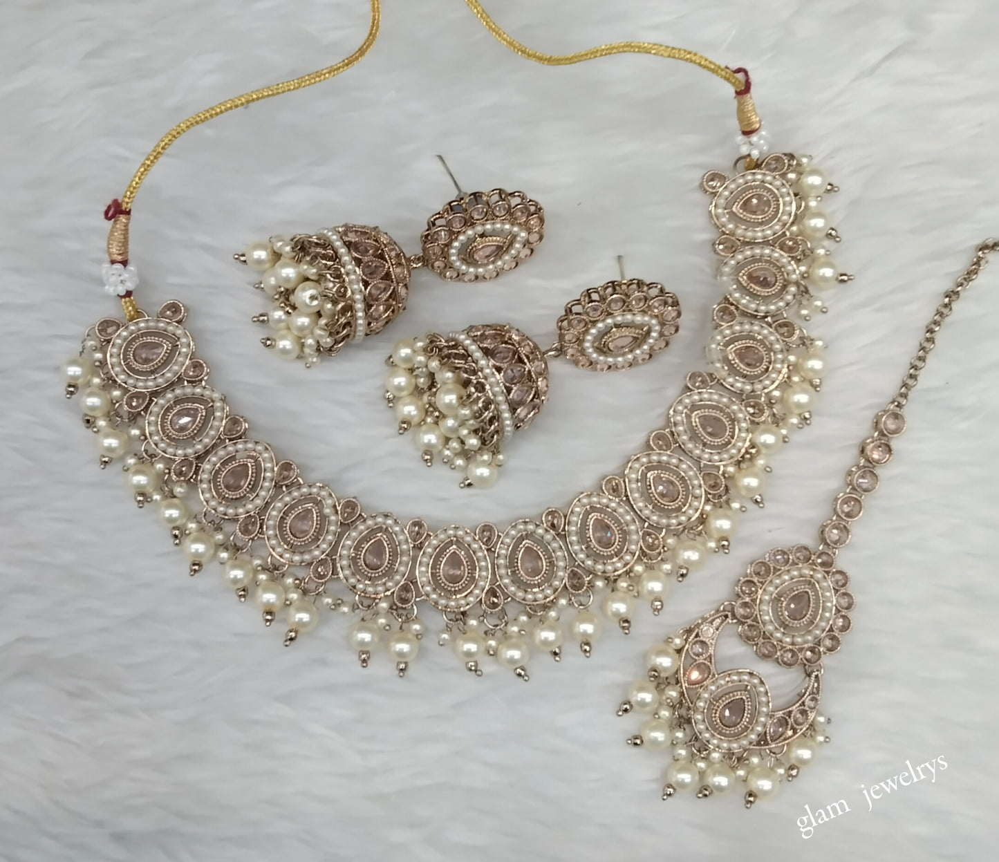 Antique Gold Necklace Set/ Antique gold rani Indian Bridal Marry Jewellery
