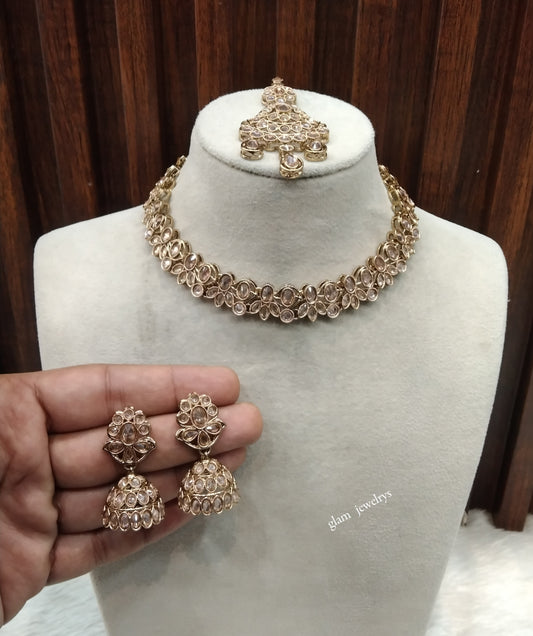 Antique Gold Necklace Set/ Antique gold rani Indian Bridal Marry Jewellery