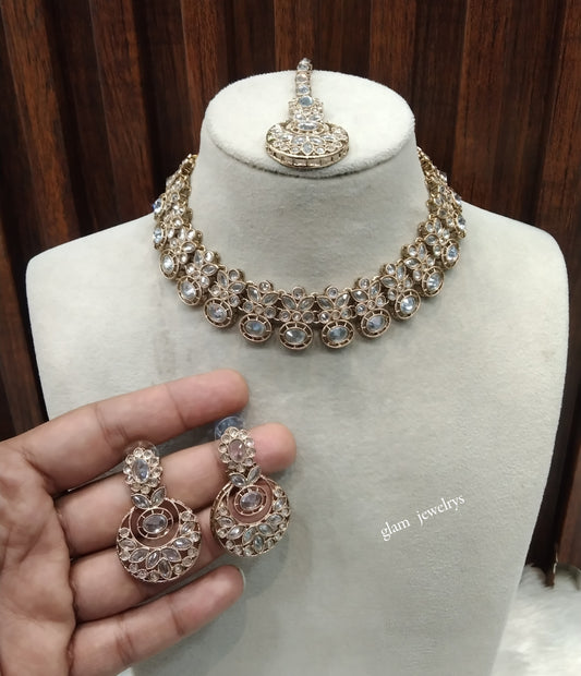 Antique Gold Necklace Set/ Antique gold rani Indian Bridal Ishu Jewellery