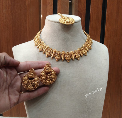Gold polki Necklace set/ Gold Necklace Nuri sets