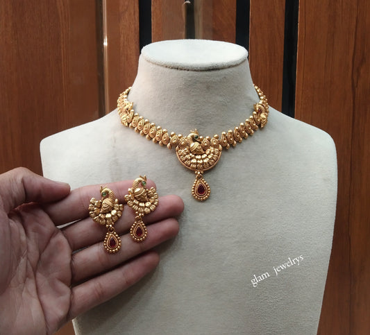 Gold polki Necklace set/ Gold Necklace Nuri sets