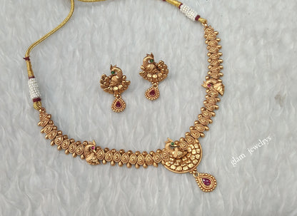 Gold polki Necklace set/ Gold Necklace Nuri sets