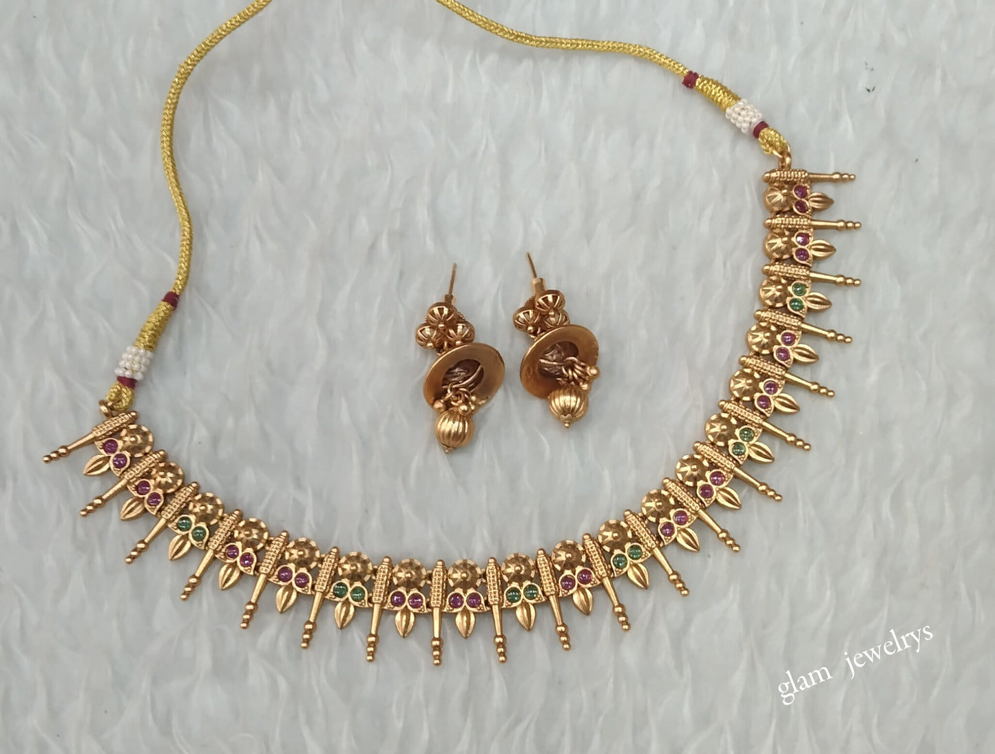 Gold polki Necklace set/ Gold Necklace Nuri sets
