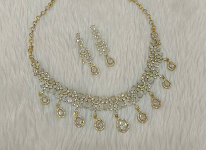 Antique American Diamond AD Sona Necklace Set /Indian Necklace Rewa Sets