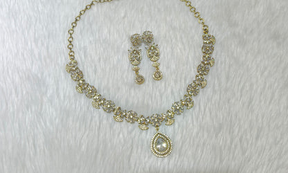 Antique American Diamond AD Sona Necklace Set /Indian Necklace Berry Sets