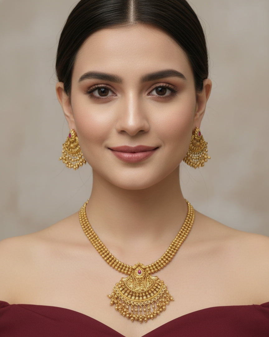 Gold Polki Necklace set/ Gold Necklace Mintin sets