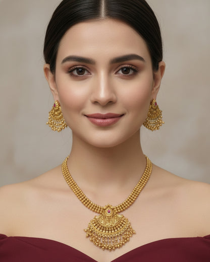 Gold Polki Necklace set/ Gold Necklace Mintin sets