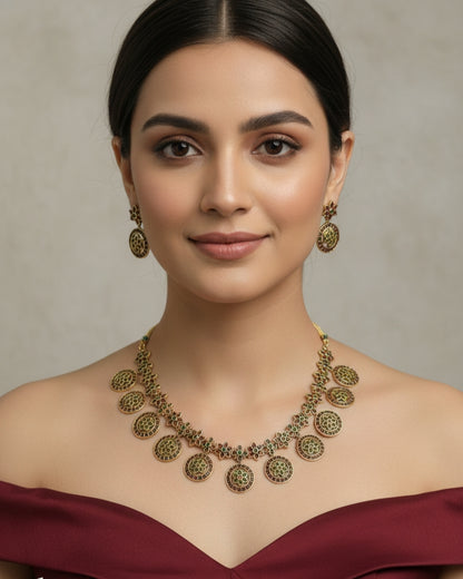 Gold Polki Necklace set/ Gold Necklace Mintin sets