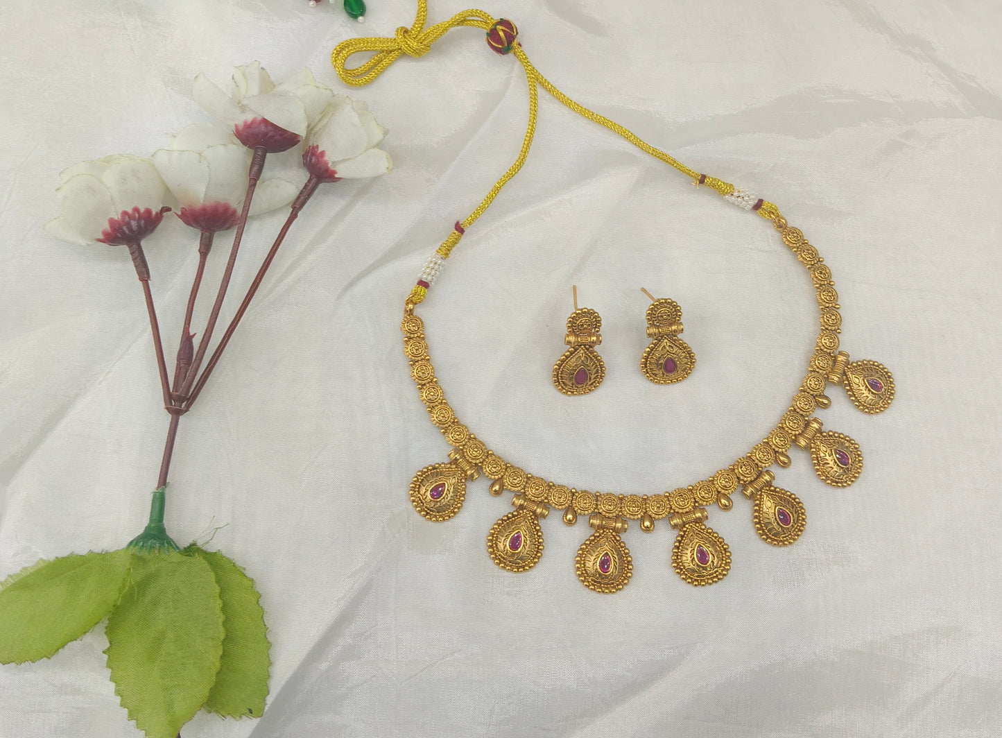 Gold Polki Necklace set/ Gold Necklace Amiri sets
