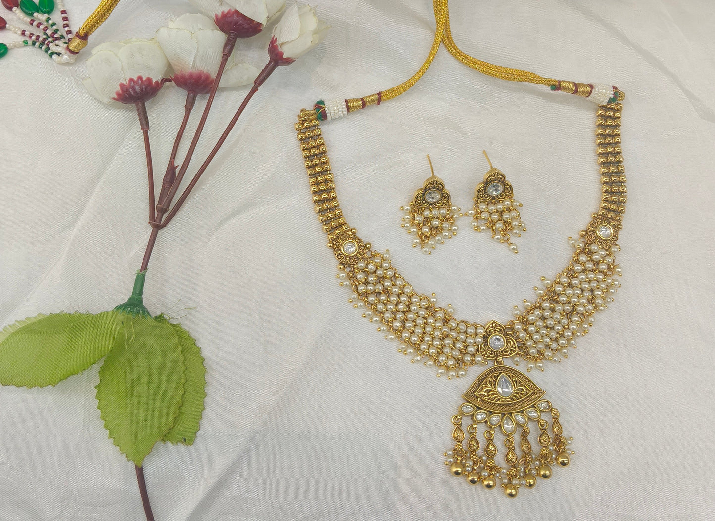 Gold Polki Necklace set/ Gold Necklace Amiri sets