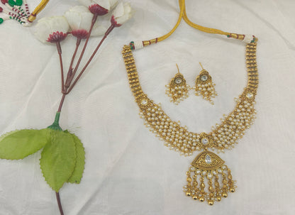 Gold Polki Necklace set/ Gold Necklace Amiri sets
