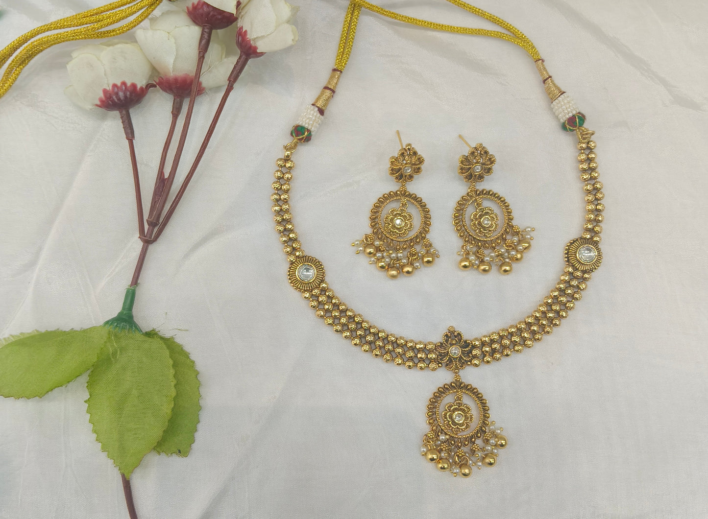 Gold Polki Necklace set/ Gold Necklace Amiri sets
