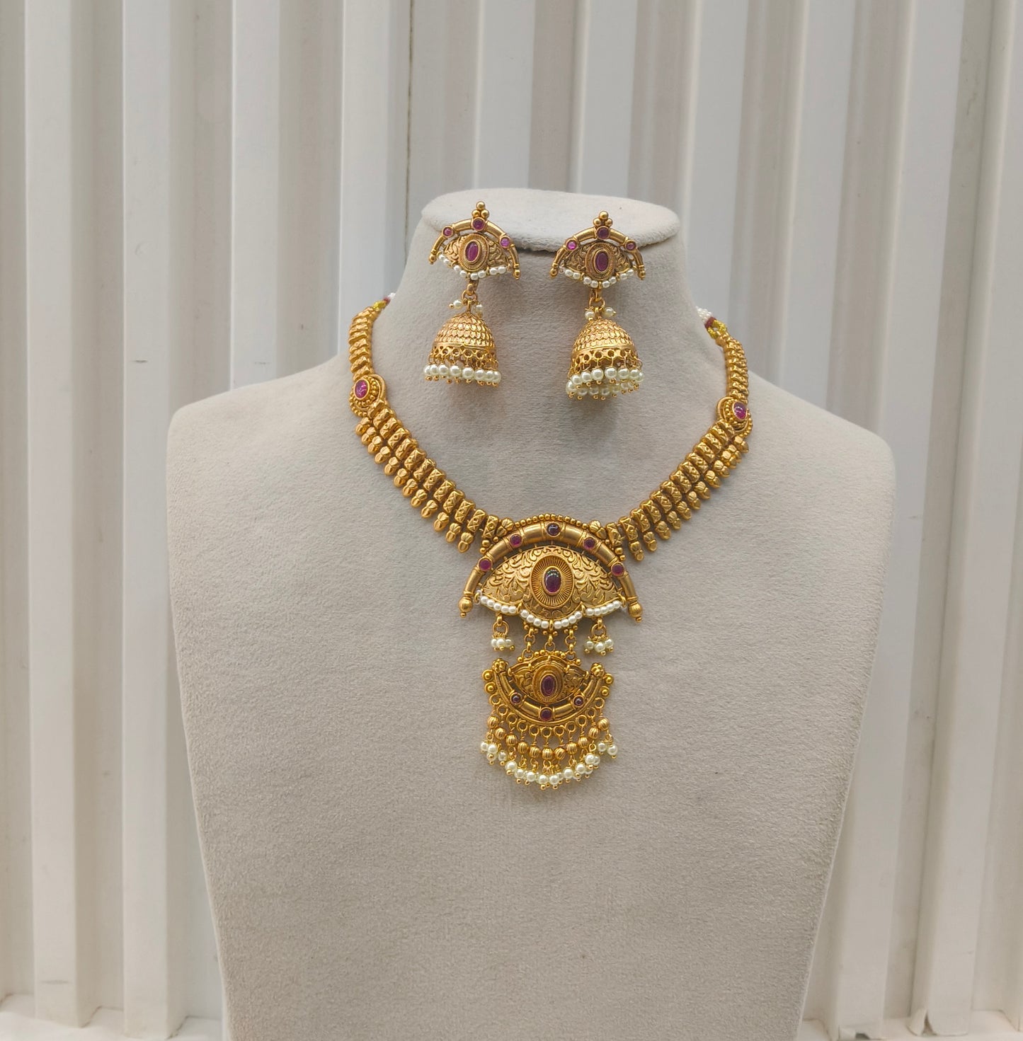 Gold Polki Necklace set/ Gold Necklace Amiri sets