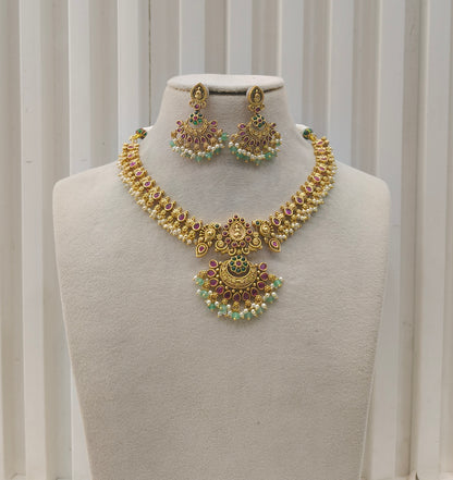 Gold Polki Necklace set/ Gold Necklace Amiri sets