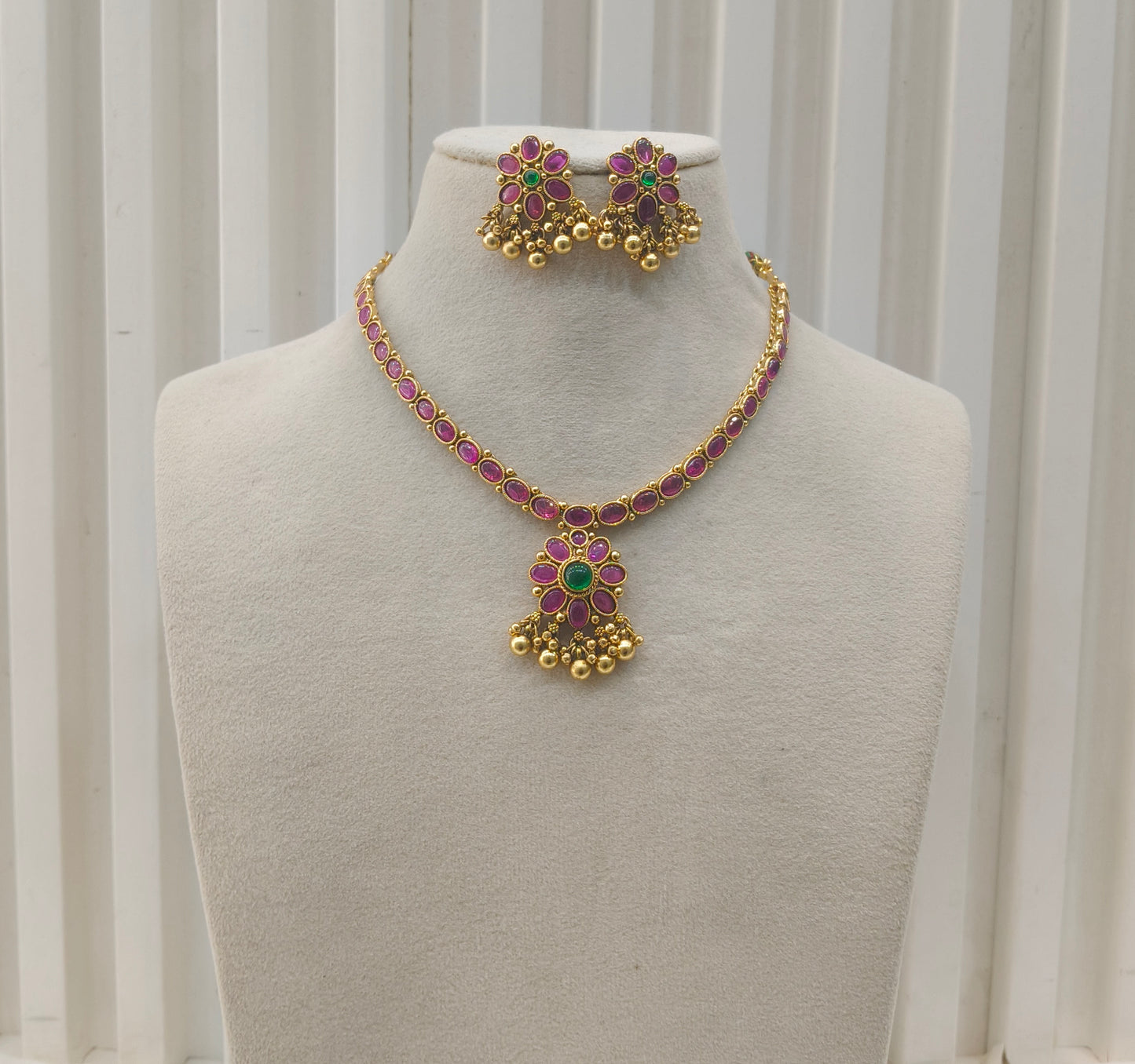 Gold Polki Necklace set/ Gold Necklace Amiri sets