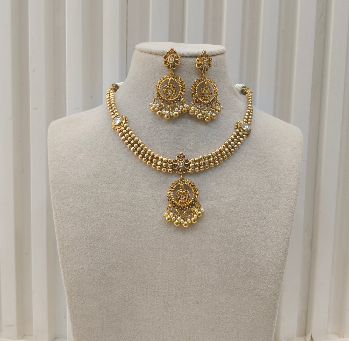 Gold Polki Necklace set/ Gold Necklace Amiri sets