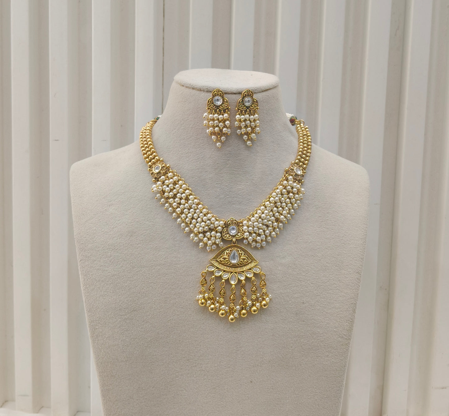 Gold Polki Necklace set/ Gold Necklace Amiri sets