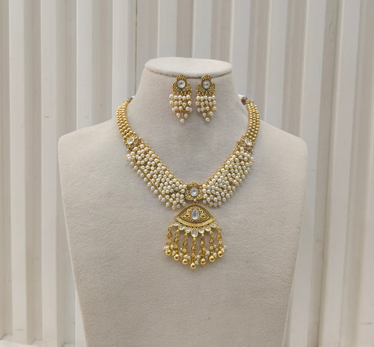 Gold Polki Necklace set/ Gold Necklace Amiri sets