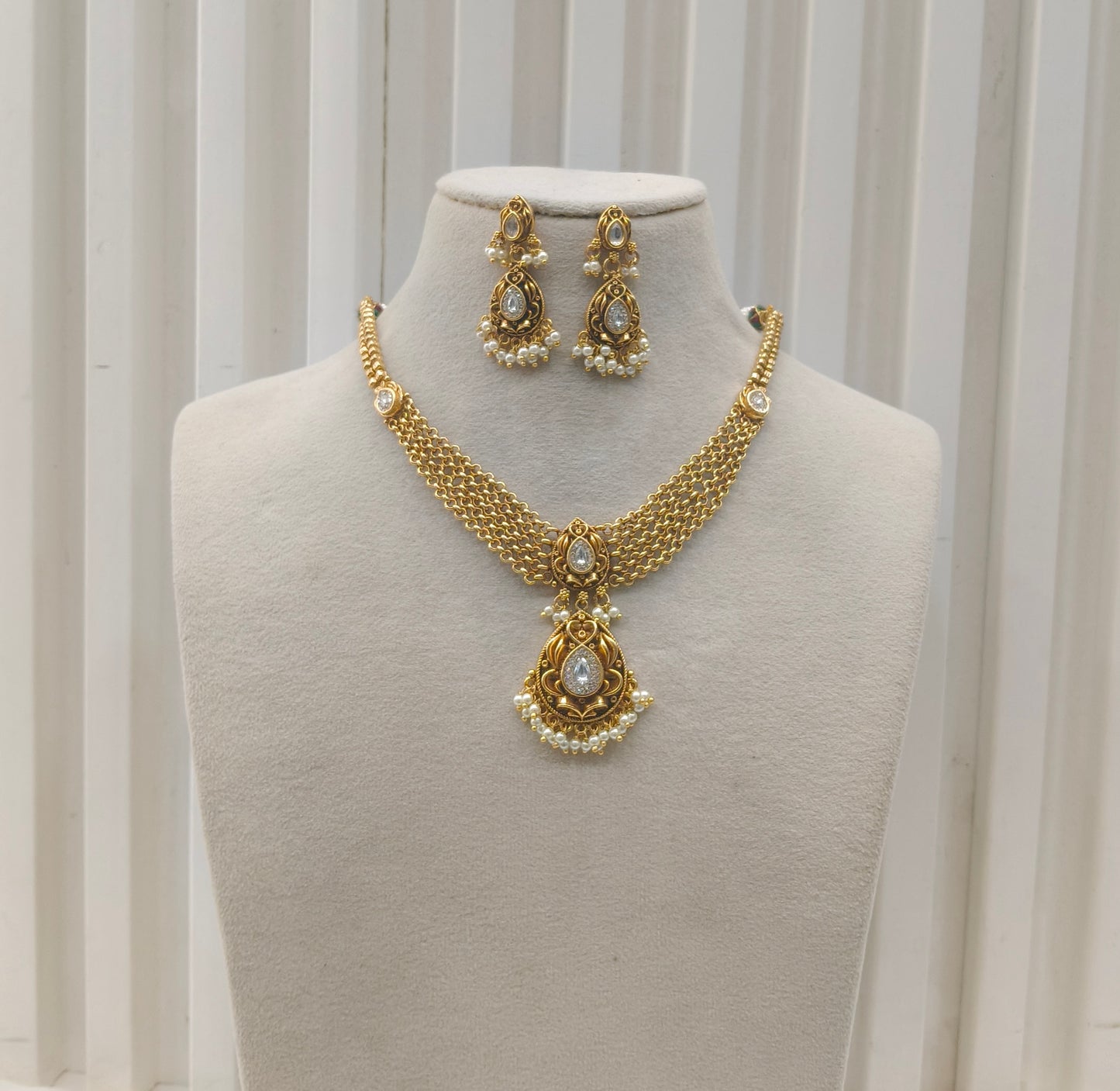 Gold Polki Necklace set/ Gold Necklace Amiri sets