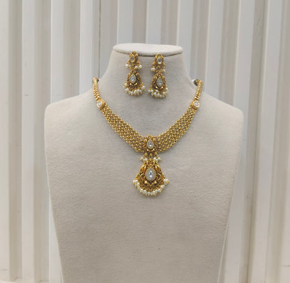Gold Polki Necklace set/ Gold Necklace Amiri sets